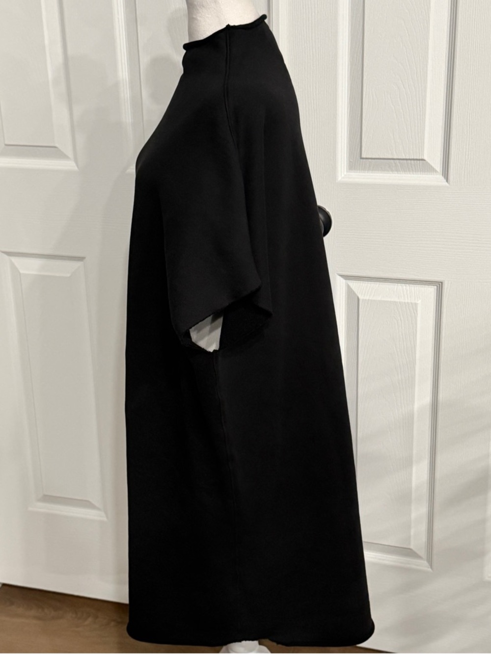 Frank & Eileen Ella Easiest Dress Black Triple Fleece Funnel Neck Minimal - Picture 4 of 12